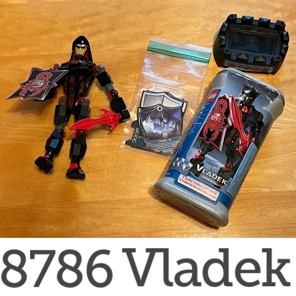 ⚔️Knights' Kingdom 8786 Vladek Complete Figure & Cards 37 40 42 Canister LEGO🛡️
